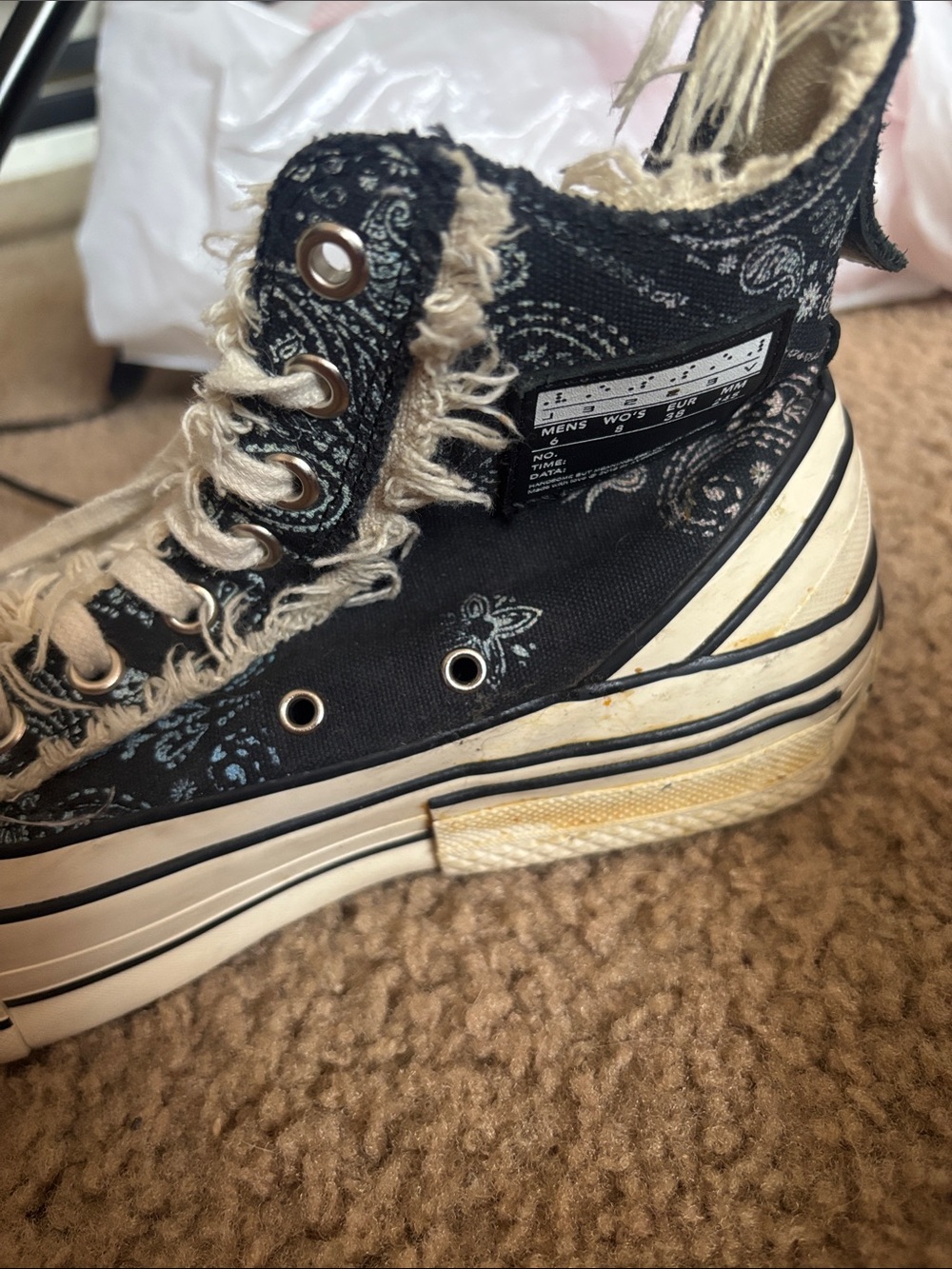 Authentic Xvessel G.O.P. Highs Paisley Deconstructed Sneaker View 6